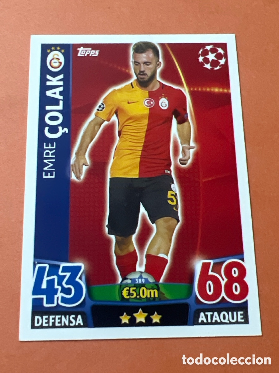 Cromos de f&uacute;tbol: E1542. 389 COLAK GALATASARAY TOPPS MATCH ATTAX 2015 2016 CROMO 15 16 FUTBOL