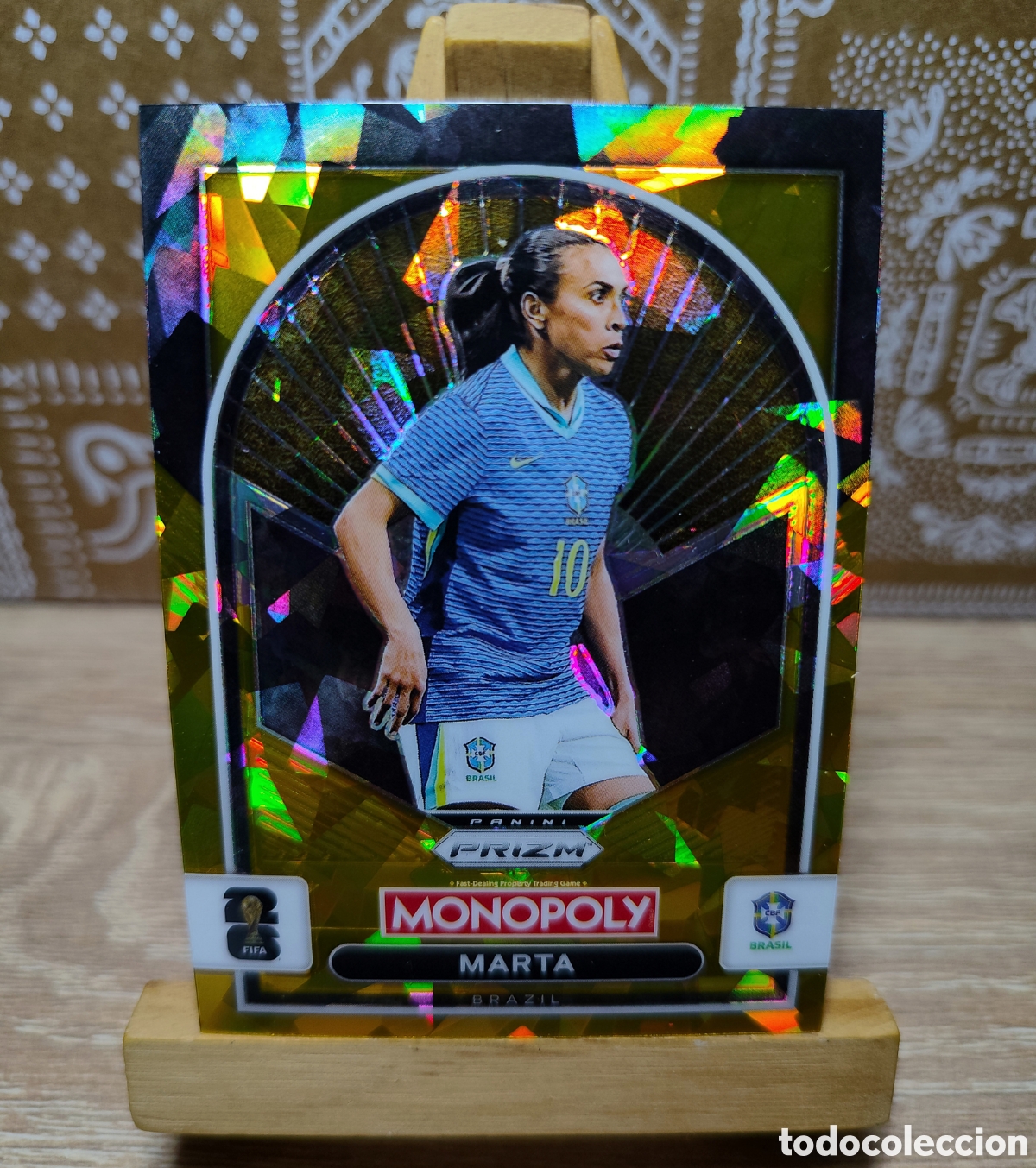Cromos de f&uacute;tbol: MARTA 2026 BRASIL GOLD CRACKED ICE MONOPOLY PRIZM PANINI.