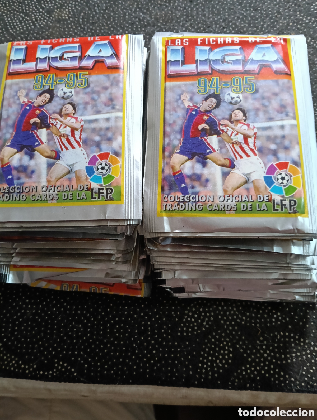 Cromos de f&uacute;tbol: Lote de 50 sobres de la liga 1994-95 nuevos y sin abrir MundiCromo