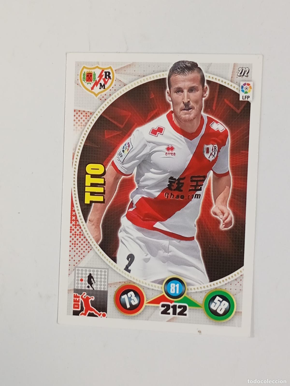 Cromos de f&uacute;tbol: CROMO TARJETA ADRENALYN. LIGA 2014-15. TITO. RAYO VALLECANO. TDKP29Y