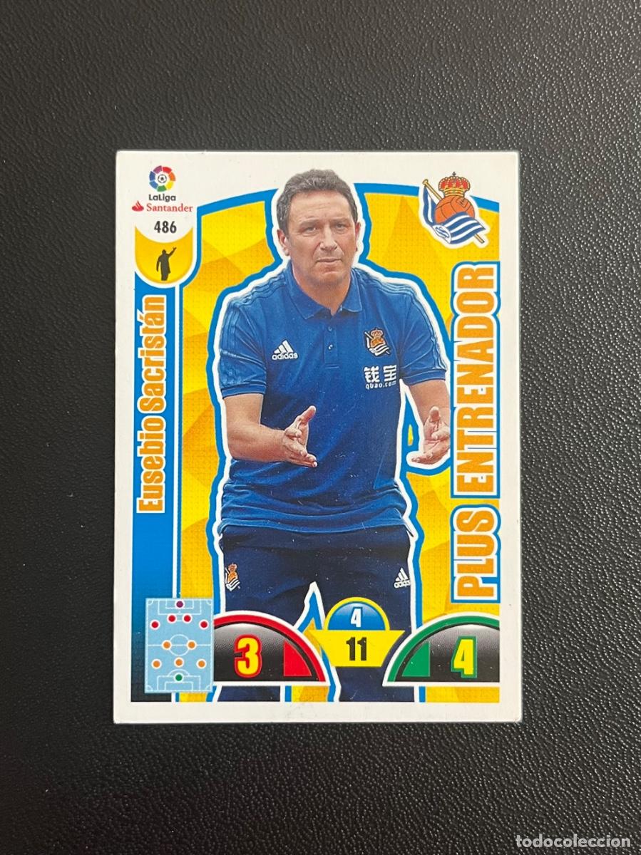 Cromos de Futebol: 486 EUSEBIO SACRIST&Aacute;N REAL SOCIEDAD PLUS ENTRENADOR ADRENALYN 2017 2018 CROMO PANINI LA LIGA 17 18