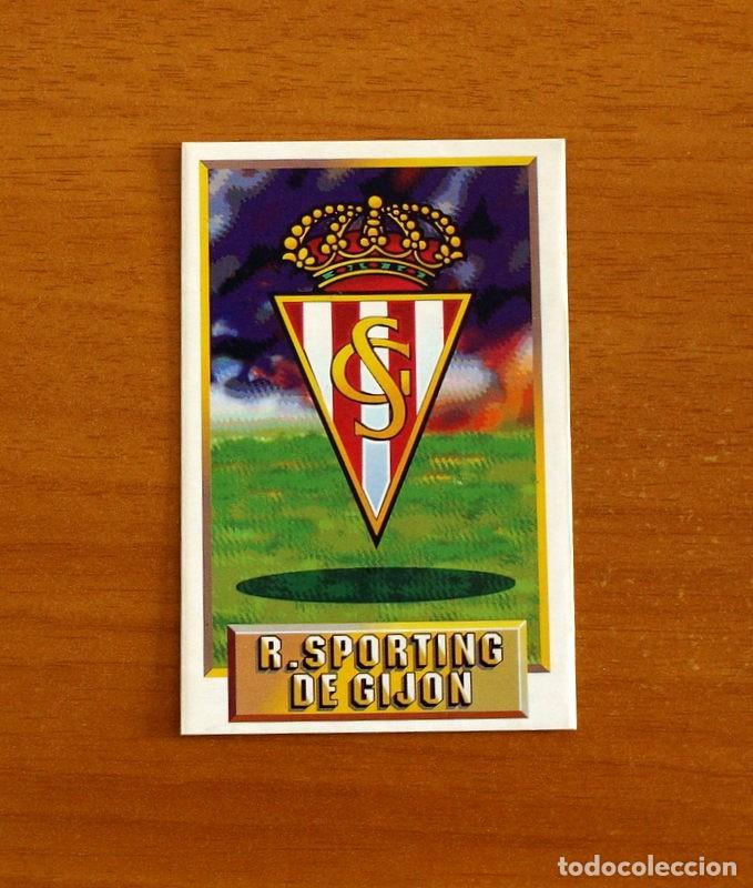 Cromos de f&uacute;tbol: Sporting de Gij&oacute;n - Escudo - Ediciones Este Liga 1993-1994, 93-94 - De cart&oacute;n, nunca pegado