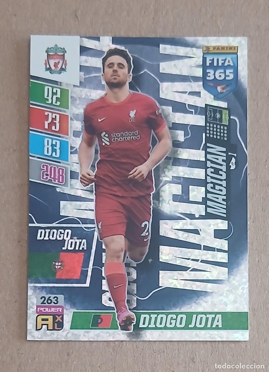 Cromos de f&uacute;tbol: CROMO n&ordm; 263 DIOGO JOTA MAGICIAN ADRENALYN XL FIFA 365 2021-2022 DE PANINI. Nuevo de sobre.