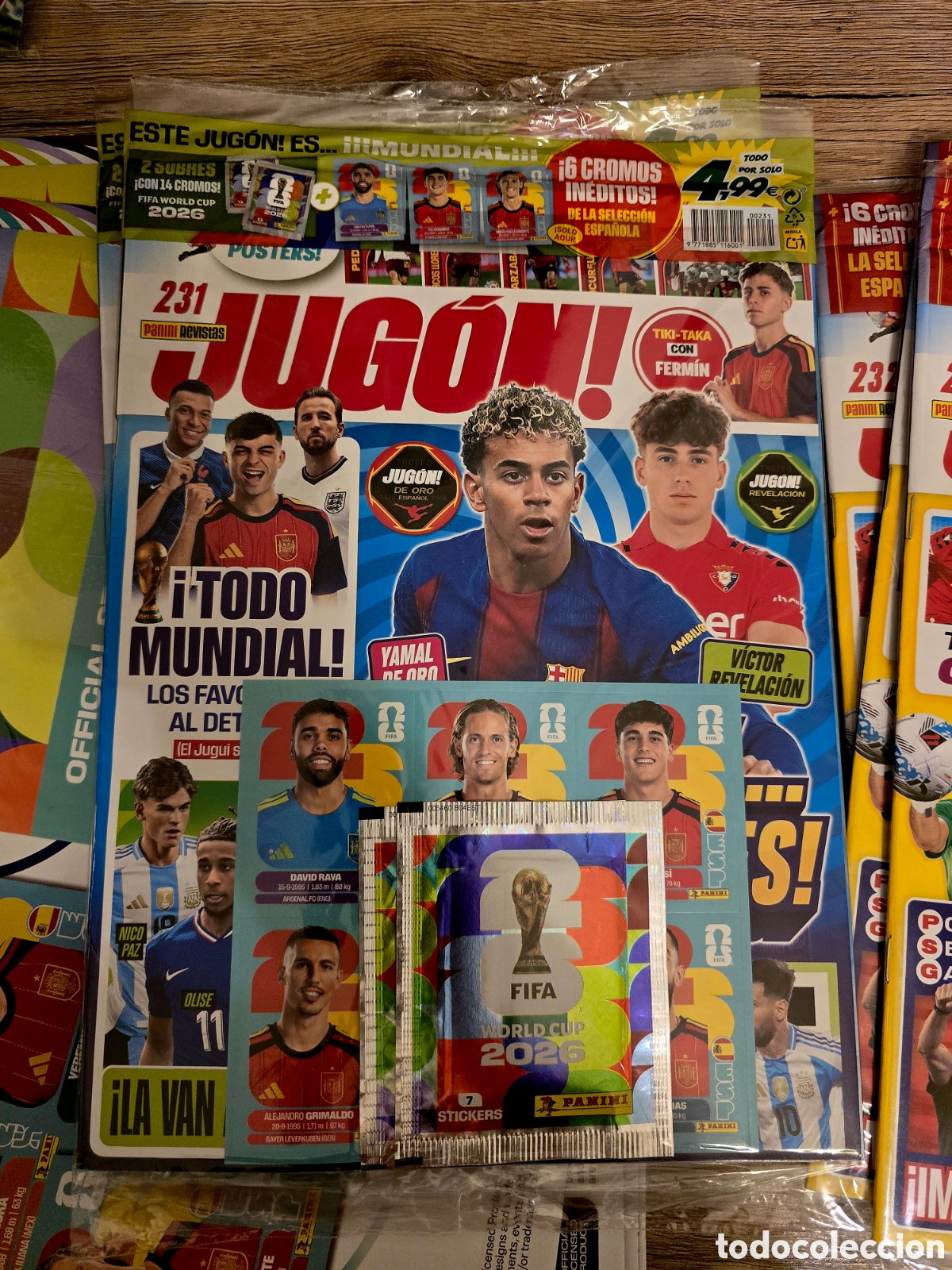 Cromos de f&uacute;tbol: JUG&Oacute;N N&deg; 231 (JULIO 2026), GON 6 CROMOS IN&Eacute;DITOS MUNDIAL ESPA&Ntilde;A PANINI WORLD CUP 2026