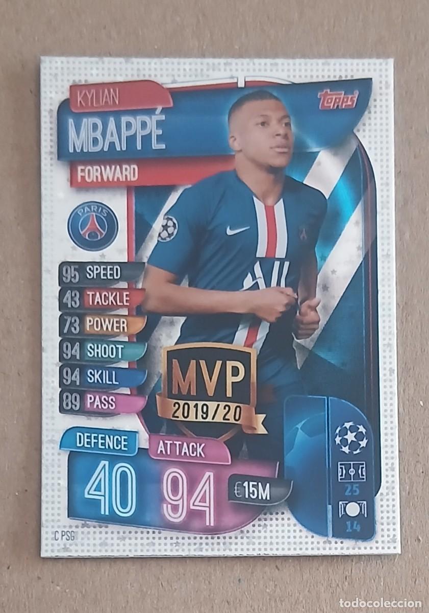 Cromos de f&uacute;tbol: CROMO C PSG KYLIAN MBAPP&Eacute; MVP TOPPS MATCH ATTAX CHAMPIONS LEAGUE 2019 2020. Nuevo.