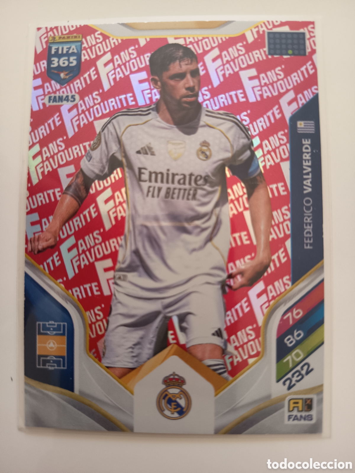 Cromos de f&uacute;tbol: FAN45 Federico Valverde Fans favourite adrenalyn FIFA 365 2025-2026