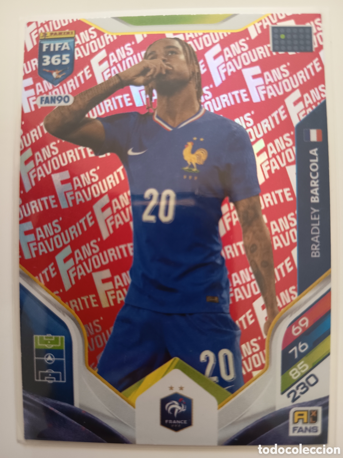 Cromos de f&uacute;tbol: FAN90 Bradley Barcola fans favourite adrenalyn FIFA 365 2025-2026