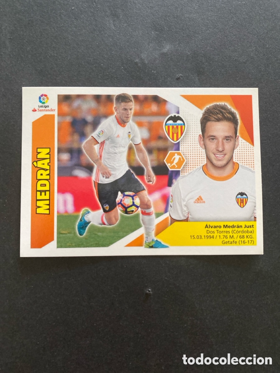 Cromos de f&uacute;tbol: Cromo liga 17/18 Valencia CF N* 9 A