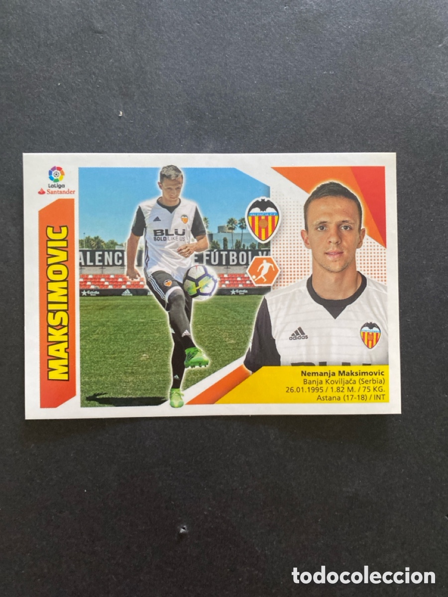 Cromos de f&uacute;tbol: Cromo liga 17/18 Valencia CF N* 8