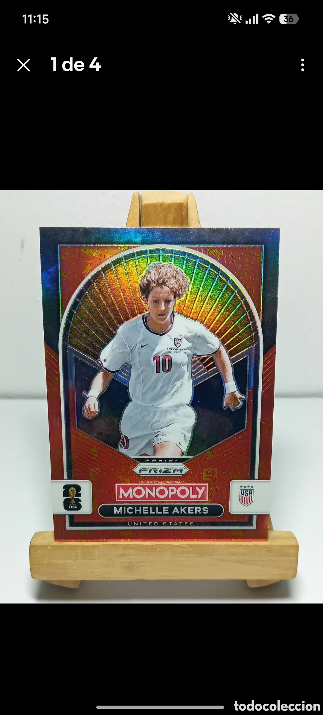 Cromos de f&uacute;tbol: MICHELLE AKERS 2026 USA ORANGE & GOLD CLASSIC ICONS MONOPOLY PRIZM PANINI.