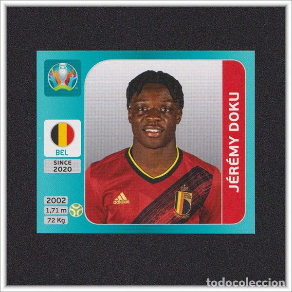 Cromos de f&uacute;tbol: VERSI&Oacute;N INTERNACIONAL UEFA EURO 2020 EUROCOPA 20 PANINI JEREMY DOKU 131 ALBUM BELGICA TOURNAMENT