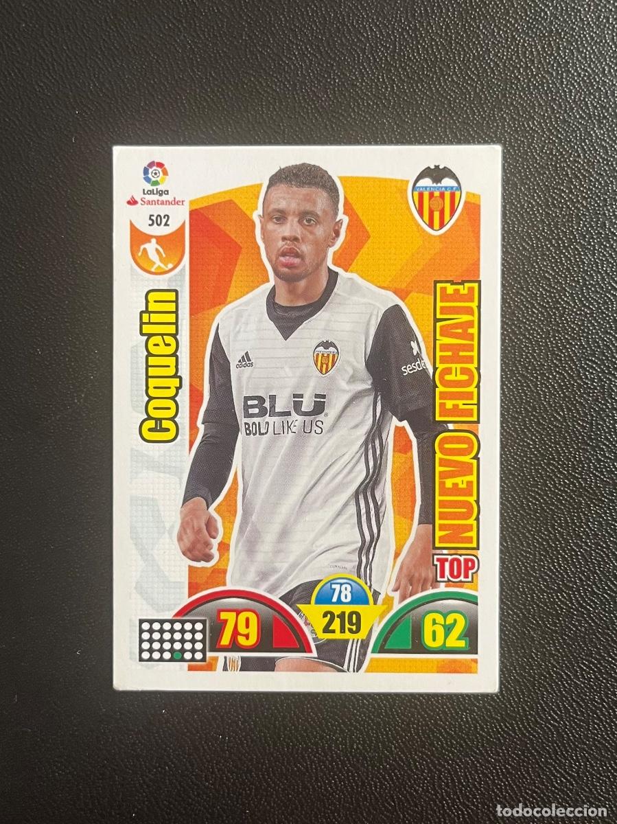 Cromos de f&uacute;tbol: 502 COQUELIN VALENCIA CF TOP NUEVOS FICHAJES ADRENALYN 2017 2018 CROMO PANINI LA LIGA 17 18