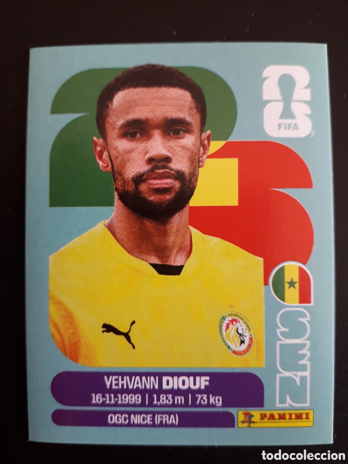 Cromos de f&uacute;tbol: YEHVANN DIOUF SENEGAL SEN 3 MUNDIAL F&Uacute;TBOL 2026 FIFA WORLD CUP PANINI SIN PEGAR PEDIDO M&Iacute;NIMO 3&euro;