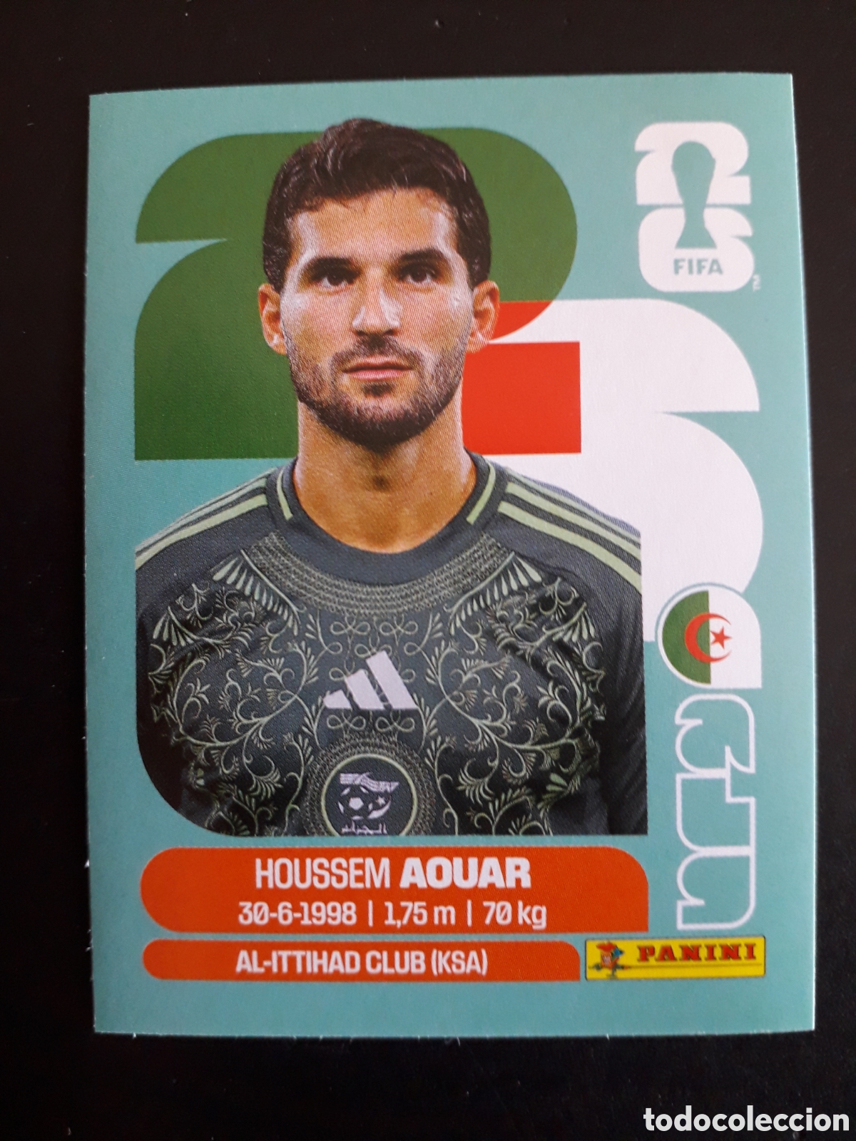 Cromos de f&uacute;tbol: AOUAR ARGELIA ALG 9 MUNDIAL F&Uacute;TBOL 2026 FIFA WORLD CUP PANINI SIN PEGAR PEDIDO M&Iacute;NIMO 3&euro;