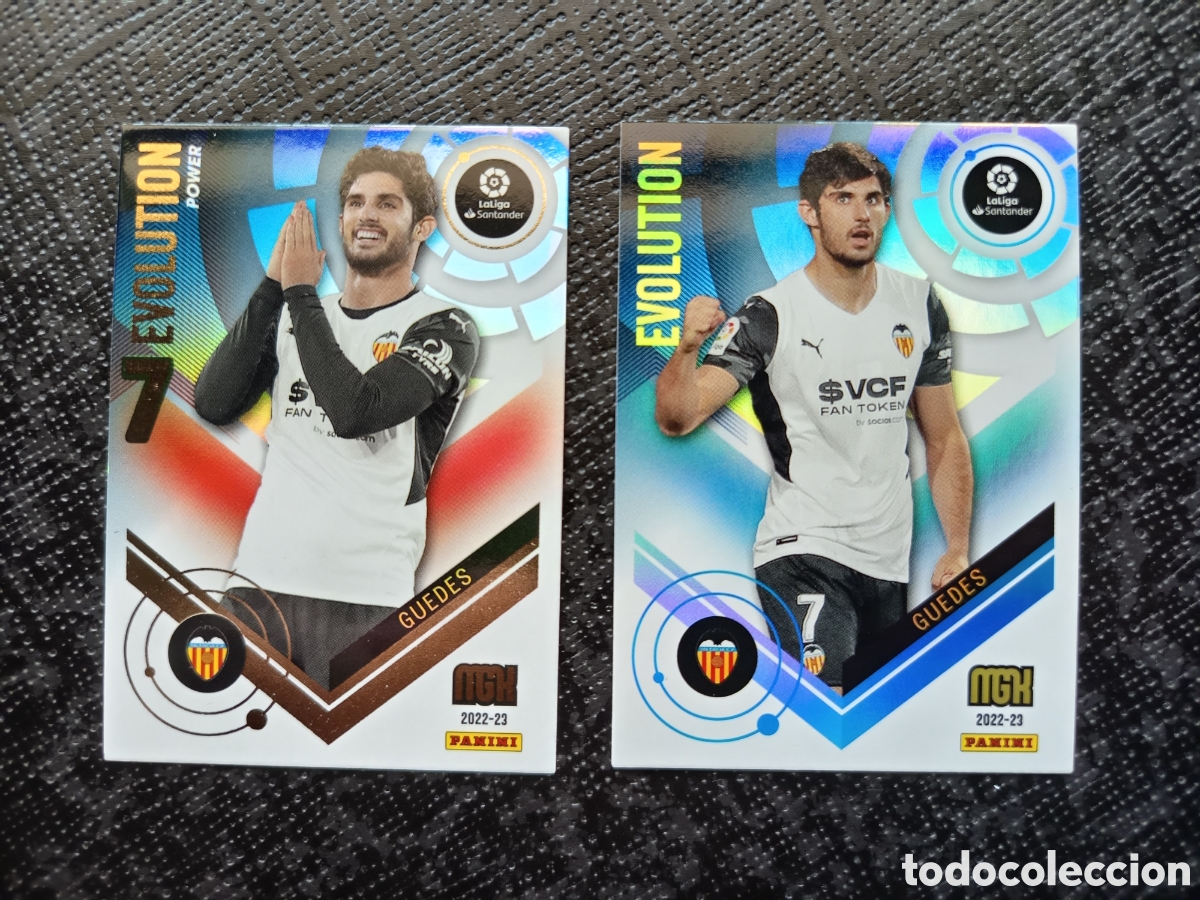 Football Stickers: CROMO CARD N&ordm; P389 y 389 EVOLUTION y POWER GUEDES VALENCIA MEGACRACKS 2022-23 2022 2023