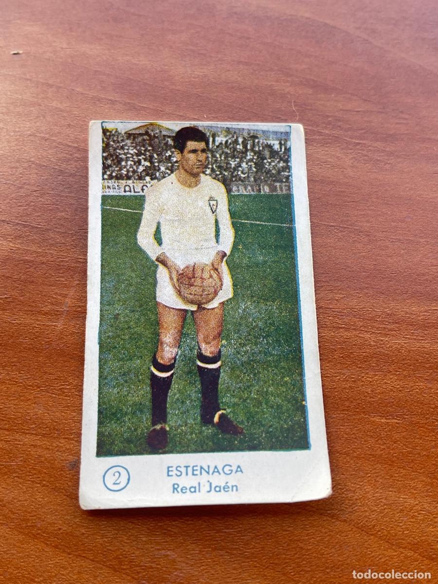Cromos de f&uacute;tbol: ESTENAGA 2 REAL JA&Eacute;N Gr&aacute;ficas Bachende liga 1957 1958 sin pegar