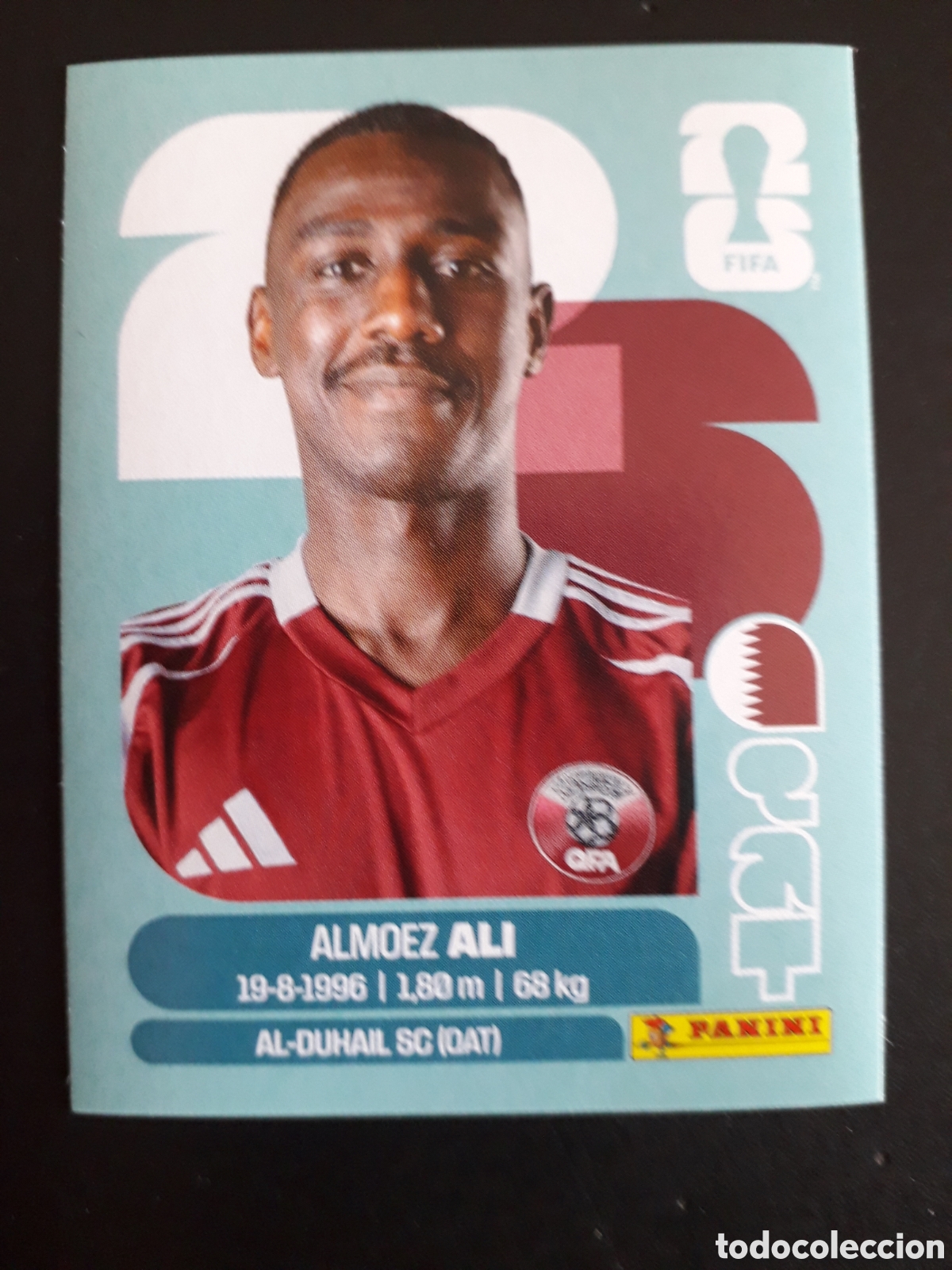 Cromos de f&uacute;tbol: ALMOEZ ALI QATAR QAT 20 MUNDIAL F&Uacute;TBOL 2026 FIFA WORLD CUP PANINI SIN PEGAR PEDIDO M&Iacute;NIMO 3&euro;