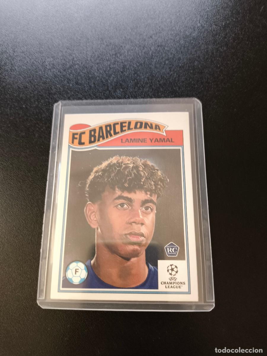 Cromos de f&uacute;tbol: 596 TOPPS LIVING SET LAMINE YAMAL ROOKIE CARD RC BARCELONA CHAMPIONS LEAGUE NO PANINI LIGA ESTE