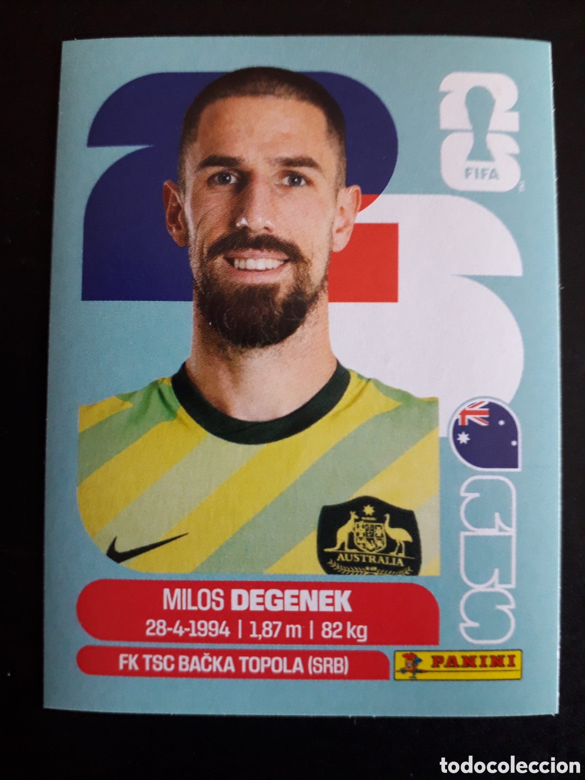 Cromos de f&uacute;tbol: DEGENEK AUSTRALIA AUS 10 MUNDIAL F&Uacute;TBOL 2026 FIFA WORLD CUP PANINI SIN PEGAR PEDIDO M&Iacute;NIMO 3&euro;