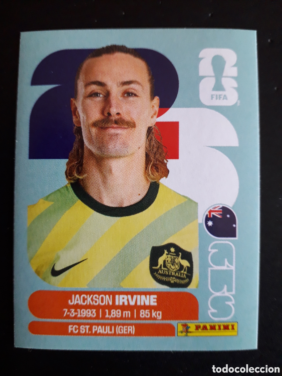 Cromos de f&uacute;tbol: IRVINE AUSTRALIA AUS 11 MUNDIAL F&Uacute;TBOL 2026 FIFA WORLD CUP PANINI SIN PEGAR PEDIDO M&Iacute;NIMO 3&euro;
