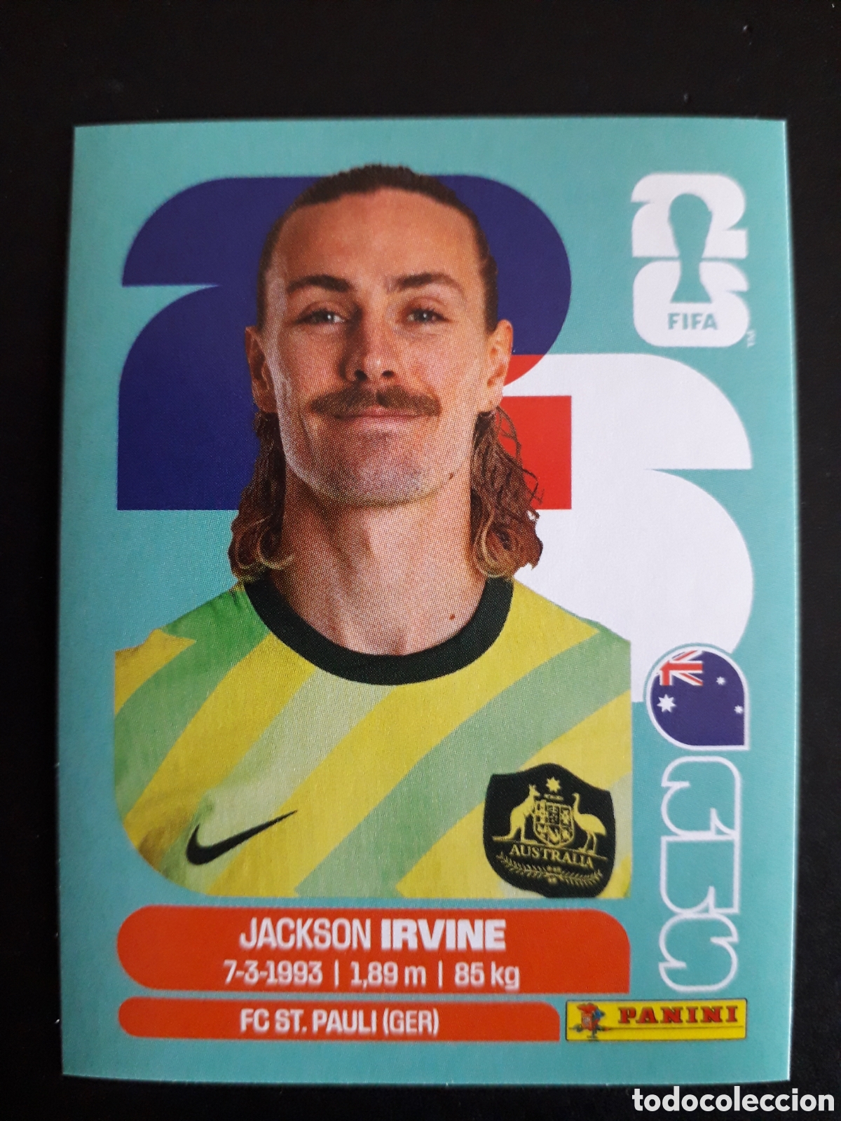 Cromos de f&uacute;tbol: IRVINE AUSTRALIA AUS 11 MUNDIAL F&Uacute;TBOL 2026 FIFA WORLD CUP PANINI SIN PEGAR PEDIDO M&Iacute;NIMO 3&euro;