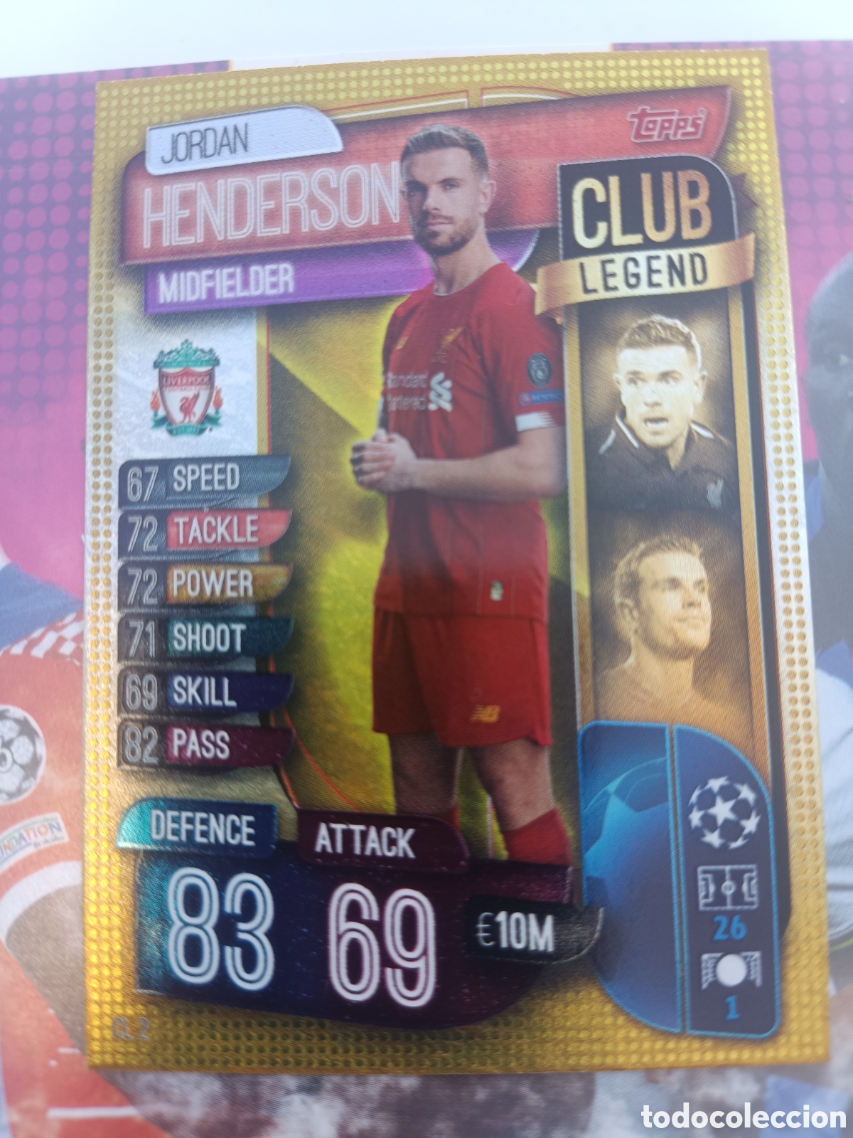 Cromos de f&uacute;tbol: HENDERSON CLUB LEGEND LIVERPOOL CHAMPIONS LEAGUE TOPPS MATCH ATTAX 2019 2020 19 20