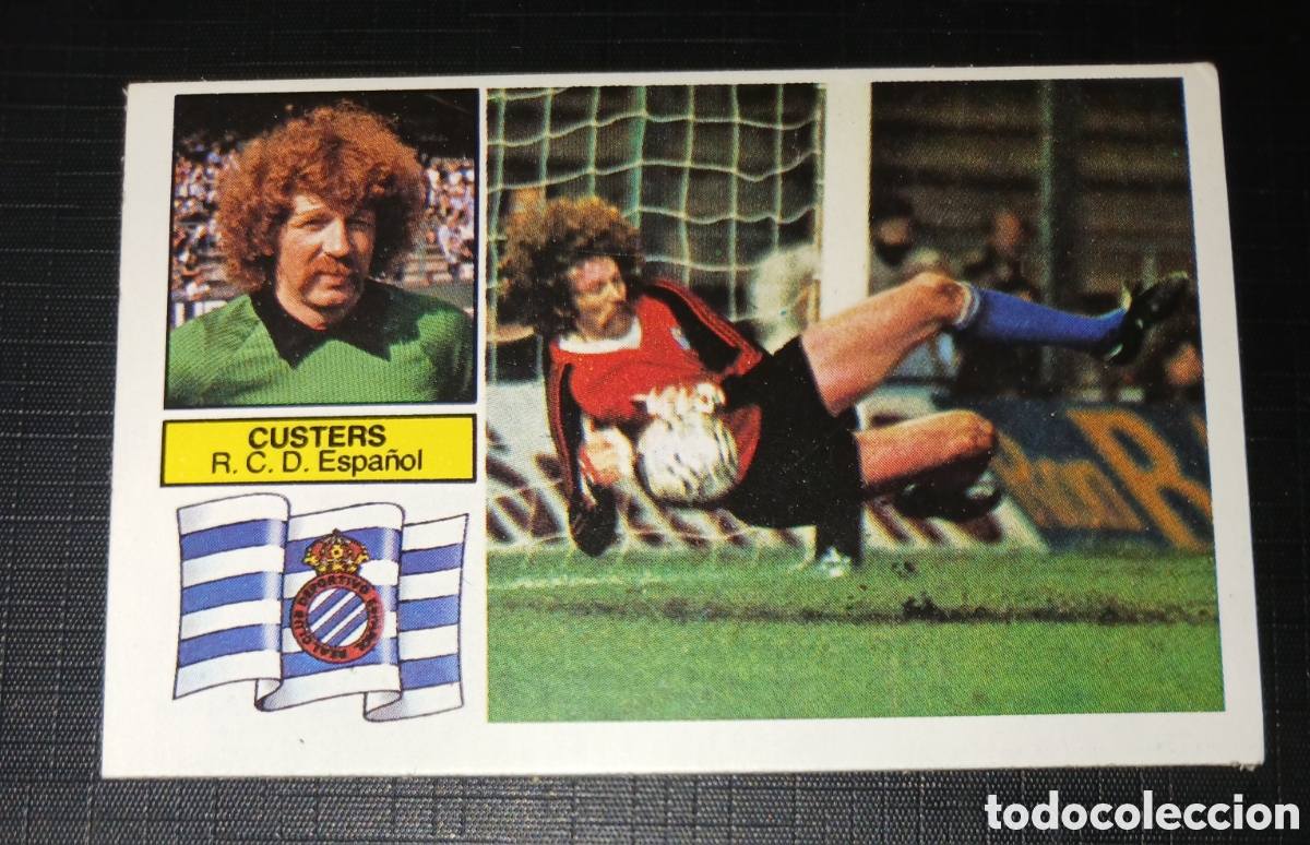 Fu&szlig;ball-Sticker: Cromo Baja Custers R.C.D. Espa&ntilde;ol - Liga 82 83 1982 1983 Este Sin pegar