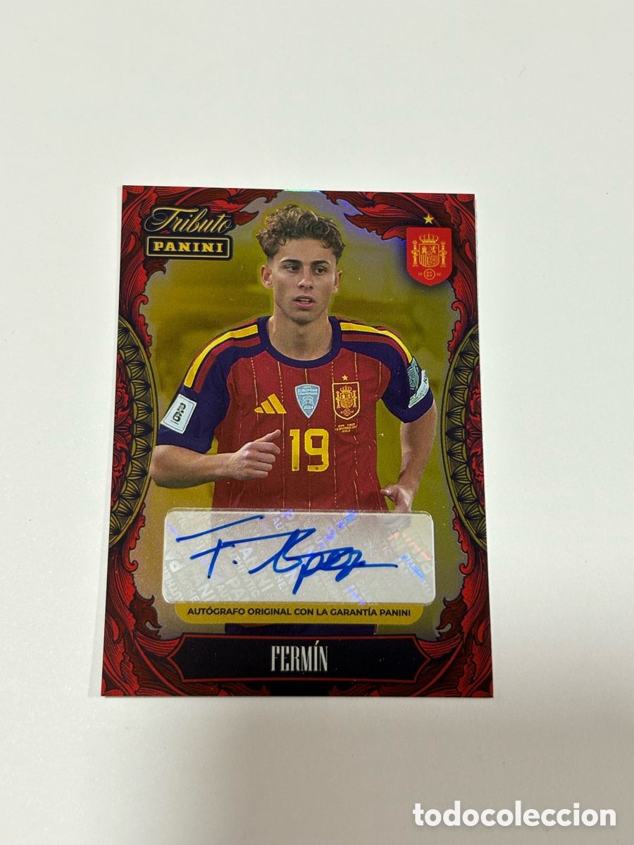 Fu&szlig;ball-Sticker: Fermin AO Tributo Selecci&oacute;n Espa&ntilde;ola Auto Aut&oacute;grafo Original Yamal Ferm&iacute;n Panini