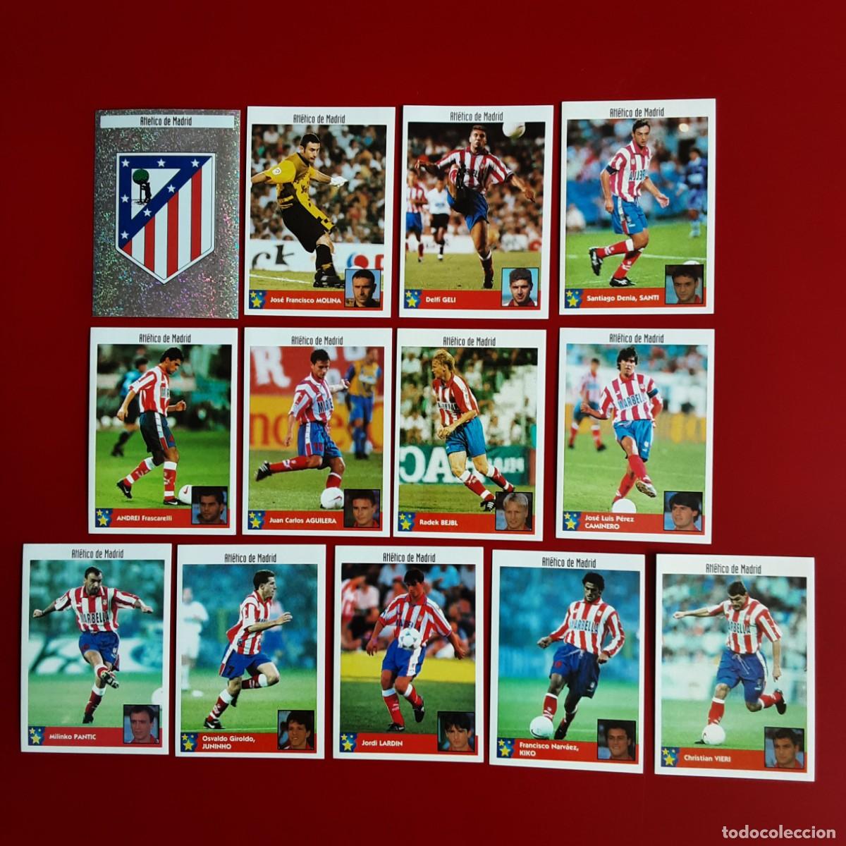 Cromos de f&uacute;tbol: EQUIPO COMPLETO AT. MADRID LOS MEJORES EQUIPOS DE EUROPA 97/98 PANINI-NUNCA PEGADO