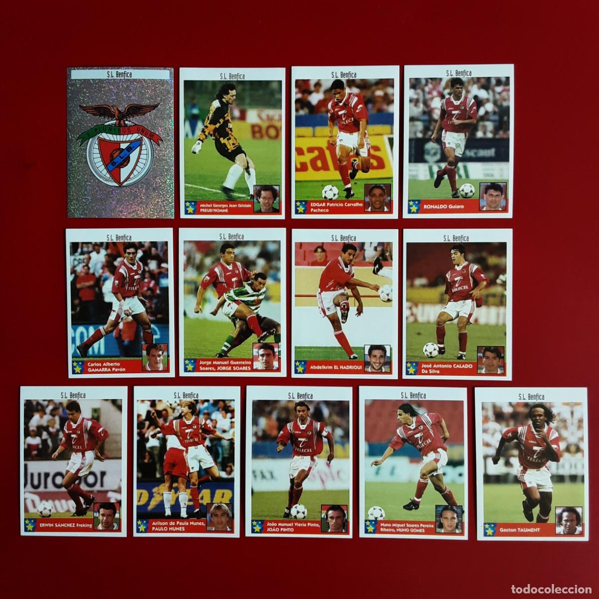 Cromos de f&uacute;tbol: EQUIPO CASI COMPLETO BENFICA LOS MEJORES EQUIPOS DE EUROPA 97/98 PANINI-NUNCA PEGADO-FALTA EL N&ordm;71