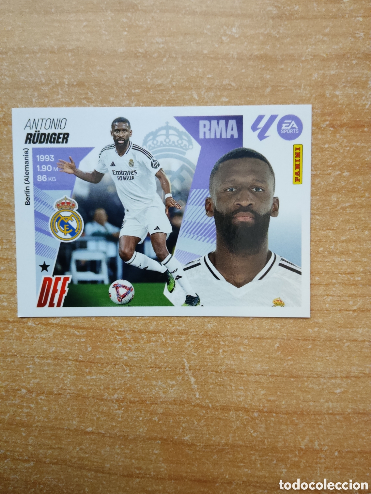 Cromos de f&uacute;tbol: 7 R&Uuml;DIGER REAL MADRID LIGA ESTE 2025 2026