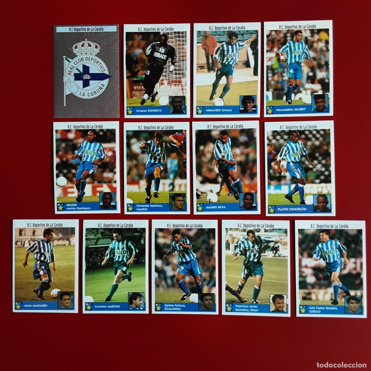 Cromos de f&uacute;tbol: EQUIPO COMPLETO DEPORTIVO CORU&Ntilde;A LOS MEJORES EQUIPOS DE EUROPA 97/98 PANINI-NUNCA PEGADO