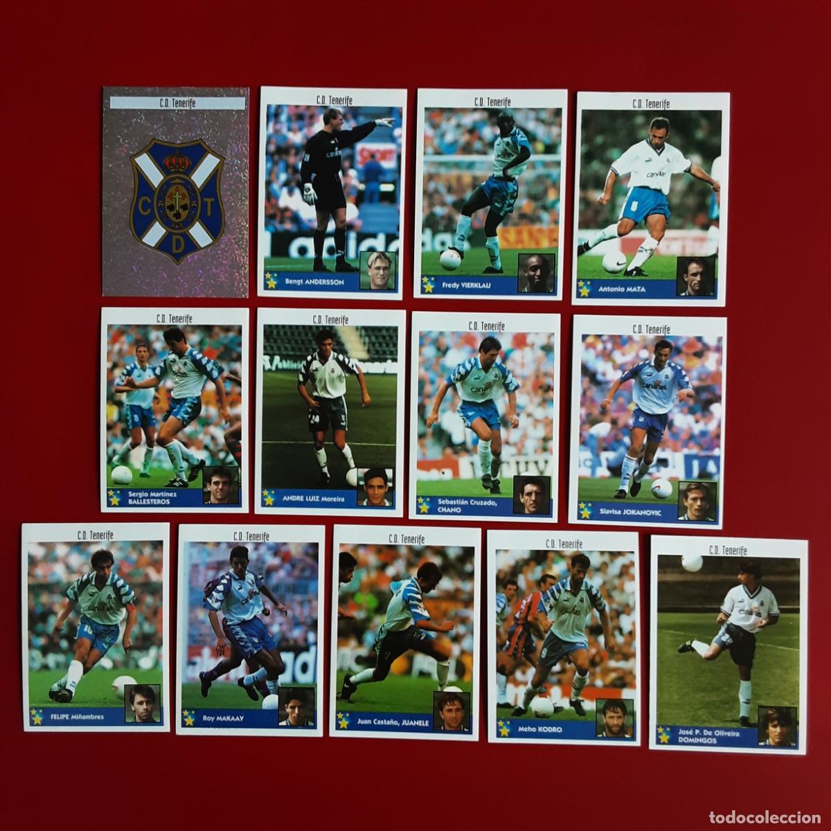 Cromos de f&uacute;tbol: EQUIPO COMPLETO TENERIFE LOS MEJORES EQUIPOS DE EUROPA 97/98 PANINI-NUNCA PEGADO