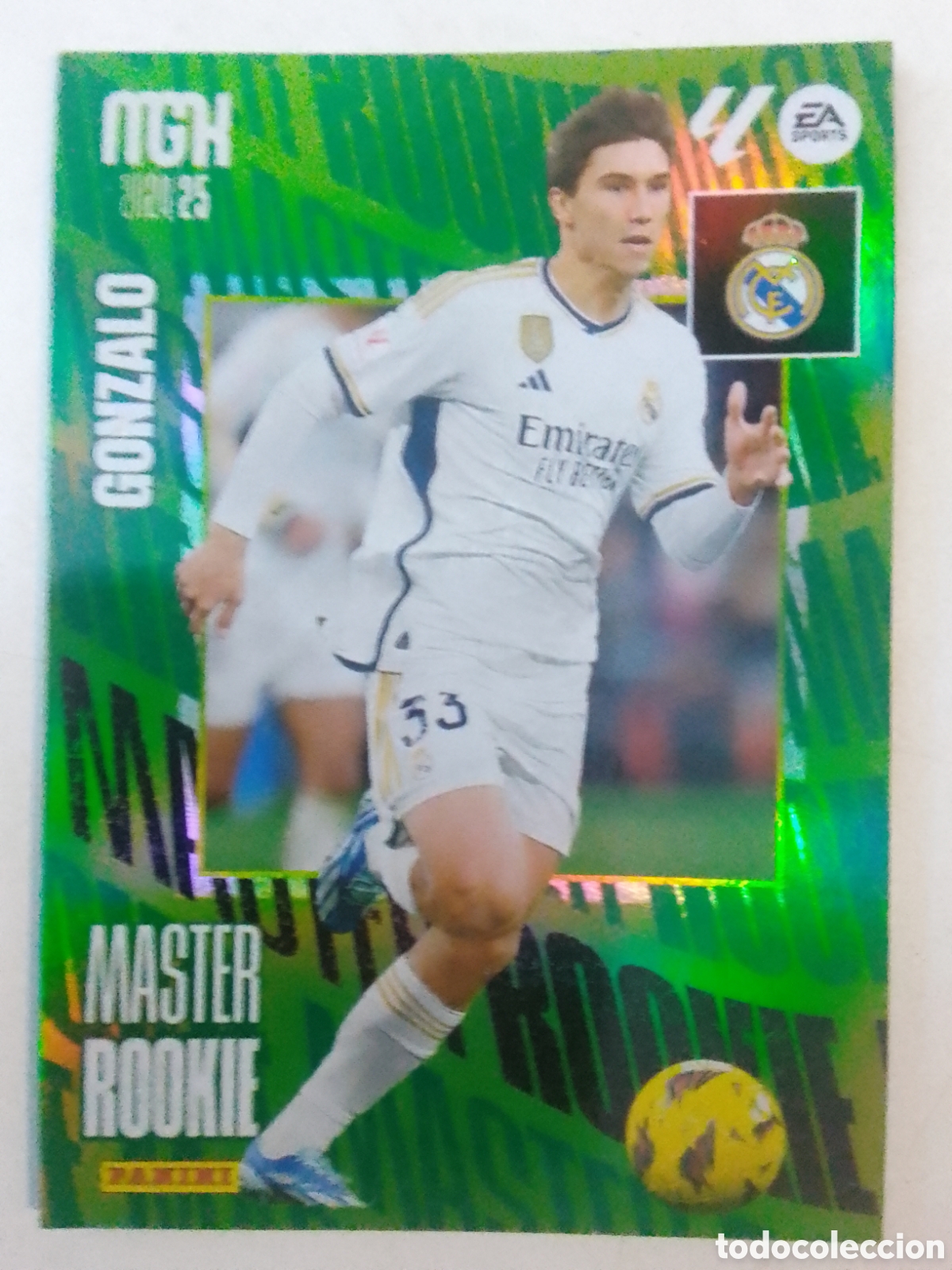 Cromos de f&uacute;tbol: Megacracks 2024-25 n&deg; 412 Gonzalo &bull; Real Madrid. MASTER ROOKIE.