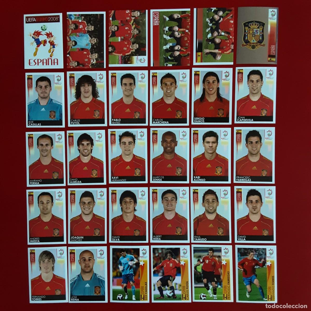 Cartes &agrave; collectionner de Football: SELECCION COMPLETA ESPA&Ntilde;A EURO 2008 PANINI STICKERS-NUNCA PEGADO-CAMPEONA EUROPA