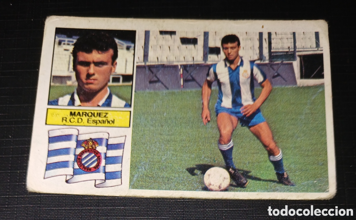Cromos de f&uacute;tbol: Cromo Alta N&deg; 1 &Uacute;LTIMOS FICHAJES M&aacute;rquez - R.C.D. Espa&ntilde;ol - Liga 82 83 / 1982 1983 Este Sin Pegar