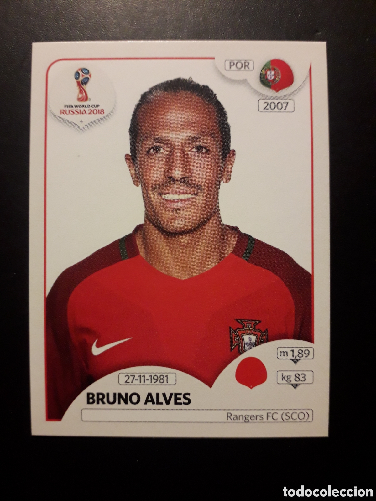 Cromos de f&uacute;tbol: BRUNO ALVES PORTUGAL MUNDIAL F&Uacute;TBOL RUSIA RUSSIA 2018 N&deg; 115 PANINI SIN PEGAR PEDIDO M&Iacute;NIMO 3&euro;