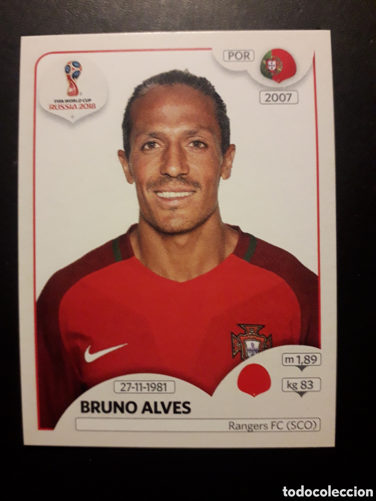 Cromos de f&uacute;tbol: BRUNO ALVES PORTUGAL MUNDIAL F&Uacute;TBOL RUSIA RUSSIA 2018 N&deg; 115 PANINI SIN PEGAR PEDIDO M&Iacute;NIMO 3&euro;