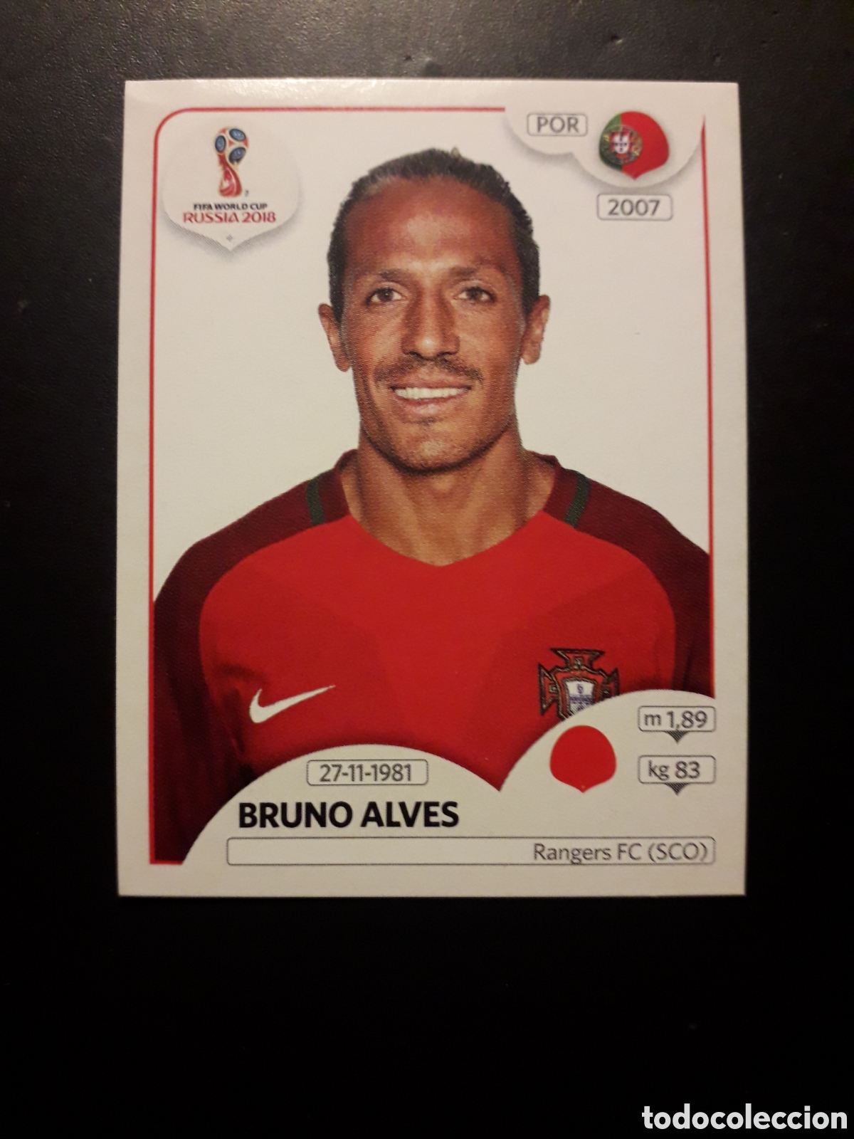 Cromos de f&uacute;tbol: BRUNO ALVES PORTUGAL MUNDIAL F&Uacute;TBOL RUSIA RUSSIA 2018 N&deg; 115 PANINI SIN PEGAR PEDIDO M&Iacute;NIMO 3&euro;