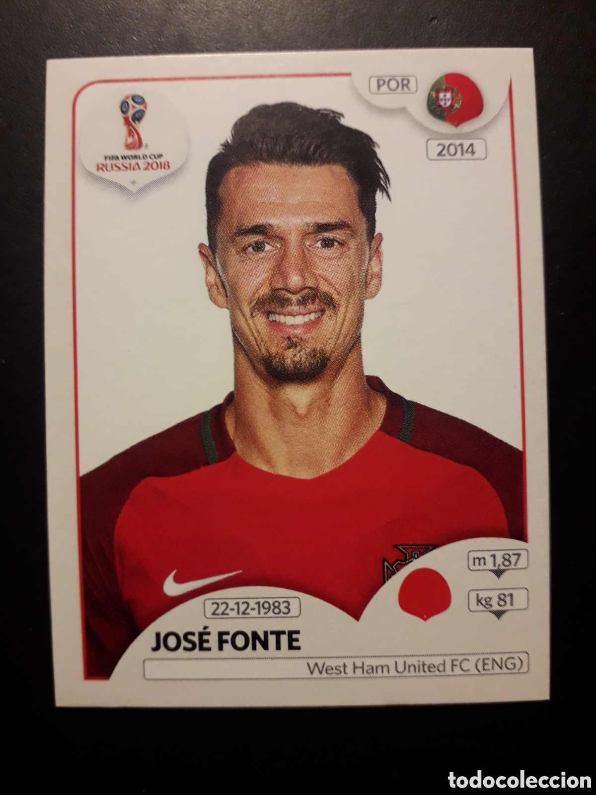 Cromos de f&uacute;tbol: JOS&Eacute; FONTE PORTUGAL MUNDIAL F&Uacute;TBOL RUSIA RUSSIA 2018 N&deg; 117 PANINI SIN PEGAR PEDIDO M&Iacute;NIMO 3&euro;