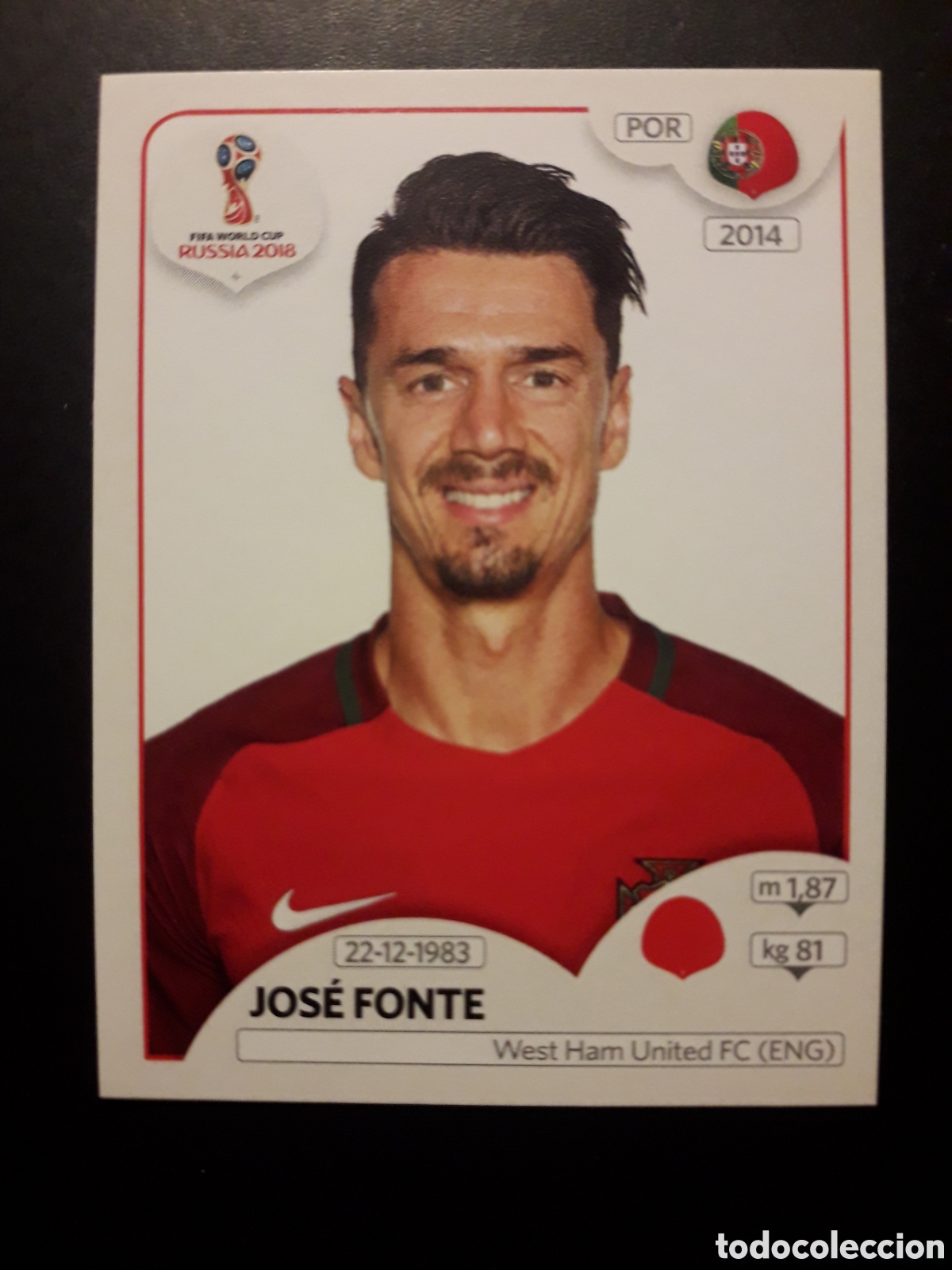 Cromos de f&uacute;tbol: JOS&Eacute; FONTE PORTUGAL MUNDIAL F&Uacute;TBOL RUSIA RUSSIA 2018 N&deg; 117 PANINI SIN PEGAR PEDIDO M&Iacute;NIMO 3&euro;