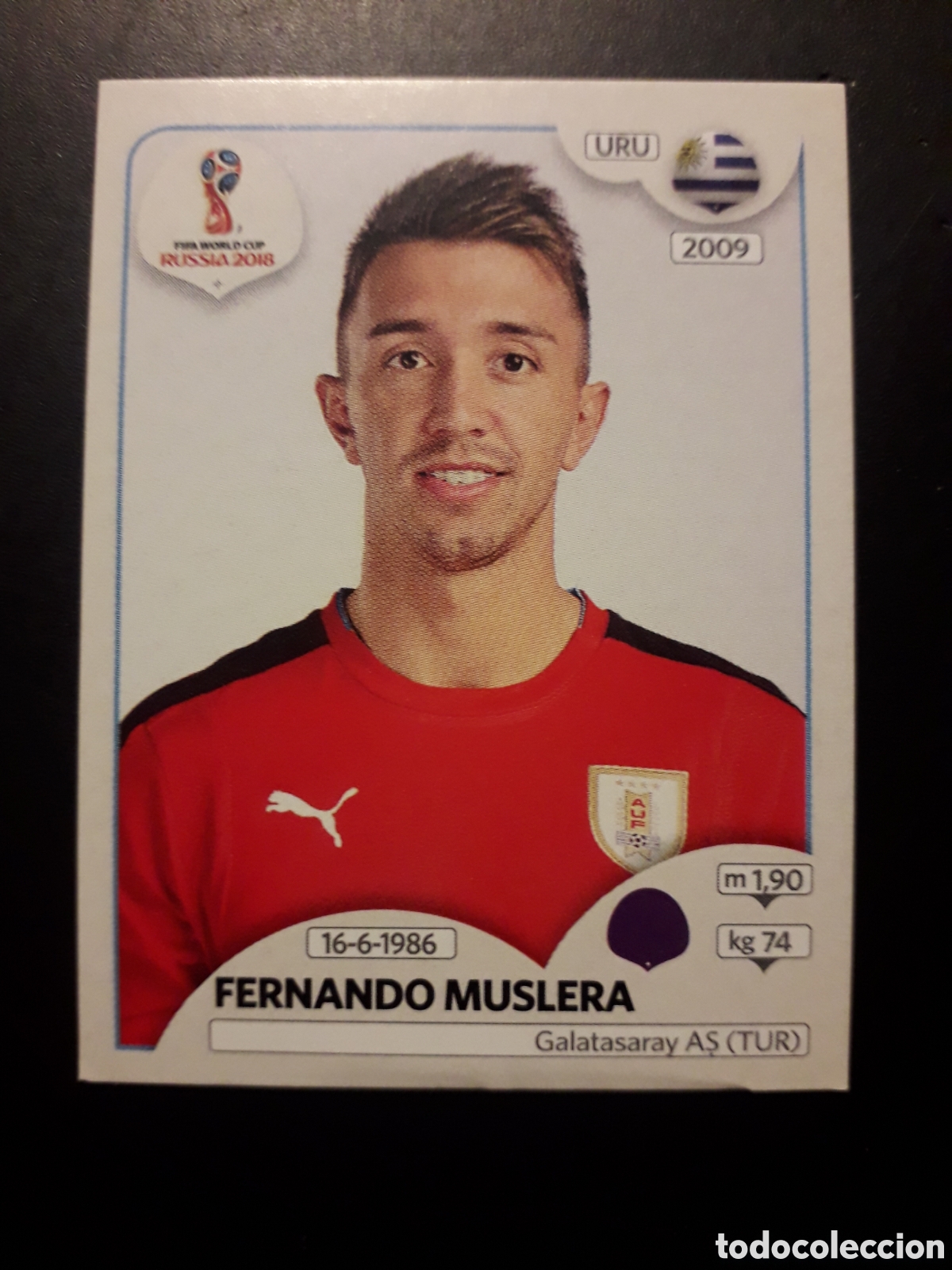 Cromos de f&uacute;tbol: MUSLERA URUGUAY MUNDIAL F&Uacute;TBOL RUSIA RUSSIA 2018 N&deg; 94 PANINI SIN PEGAR PEDIDO M&Iacute;NIMO 3&euro;