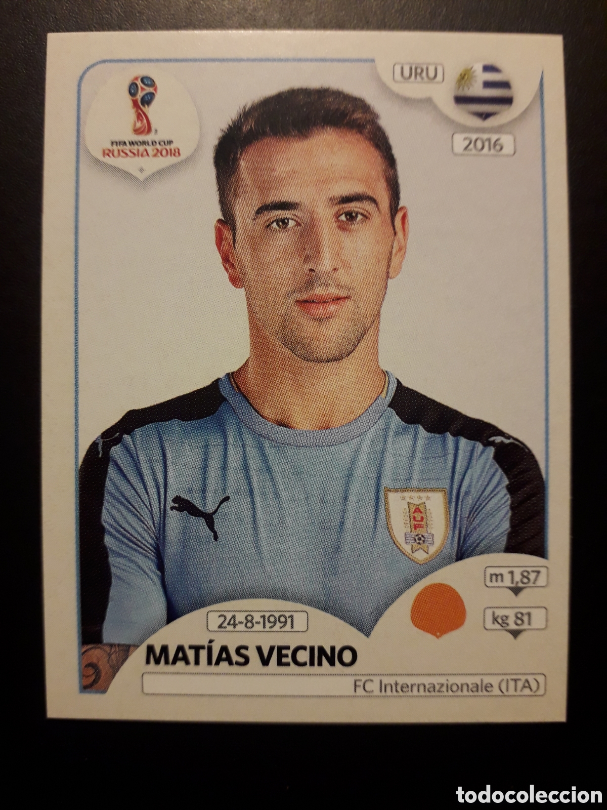 Cromos de f&uacute;tbol: MAT&Iacute;AS VECINO URUGUAY MUNDIAL F&Uacute;TBOL RUSIA RUSSIA 2018 N&deg; 107 PANINI SIN PEGAR PEDIDO M&Iacute;NIMO 3&euro;