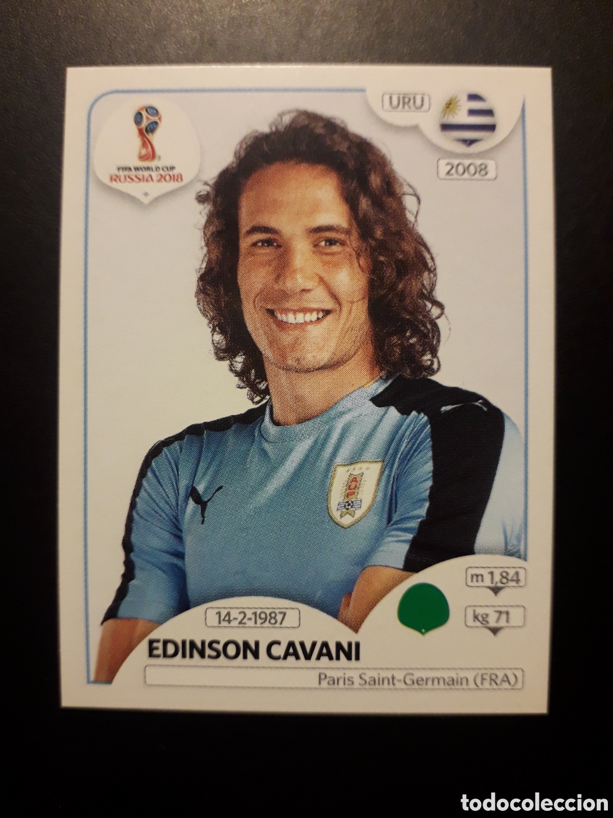 Cromos de f&uacute;tbol: EDINSON CAVANI URUGUAY MUNDIAL F&Uacute;TBOL RUSIA RUSSIA 2018 N&deg; 108 PANINI SIN PEGAR PEDIDO M&Iacute;NIMO 3&euro;