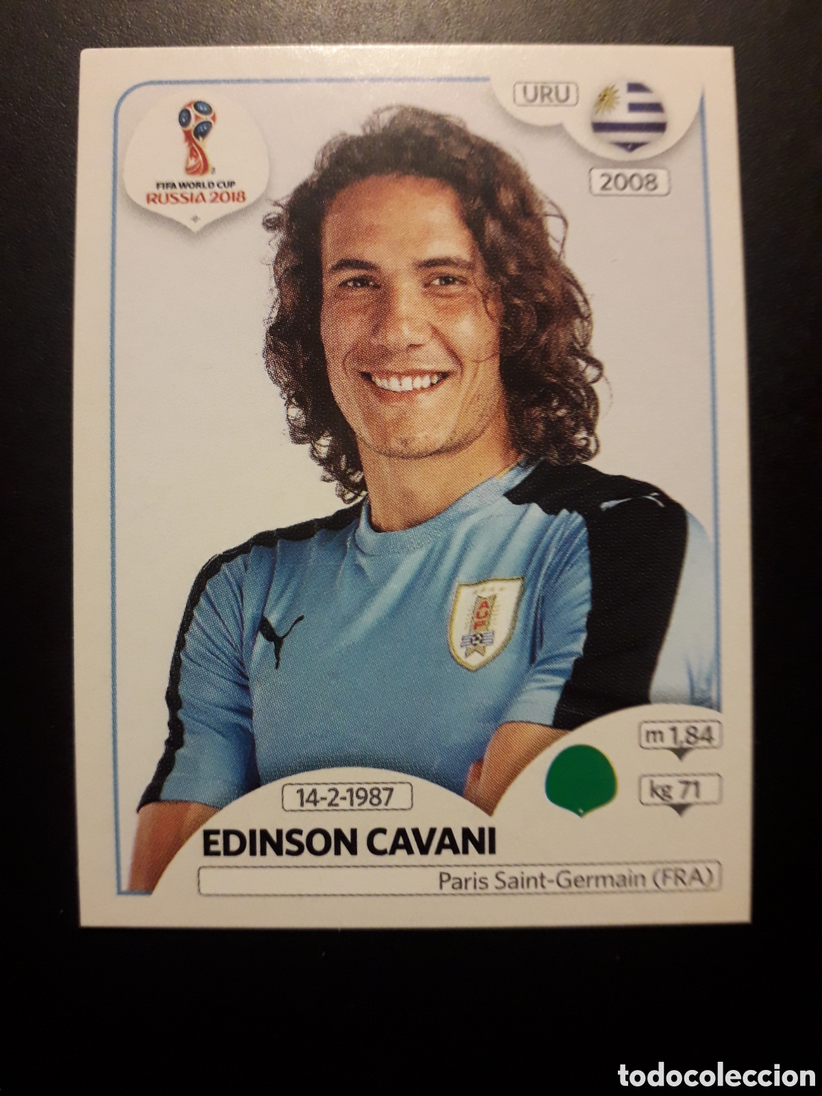 Cromos de f&uacute;tbol: EDINSON CAVANI URUGUAY MUNDIAL F&Uacute;TBOL RUSIA RUSSIA 2018 N&deg; 108 PANINI SIN PEGAR PEDIDO M&Iacute;NIMO 3&euro;