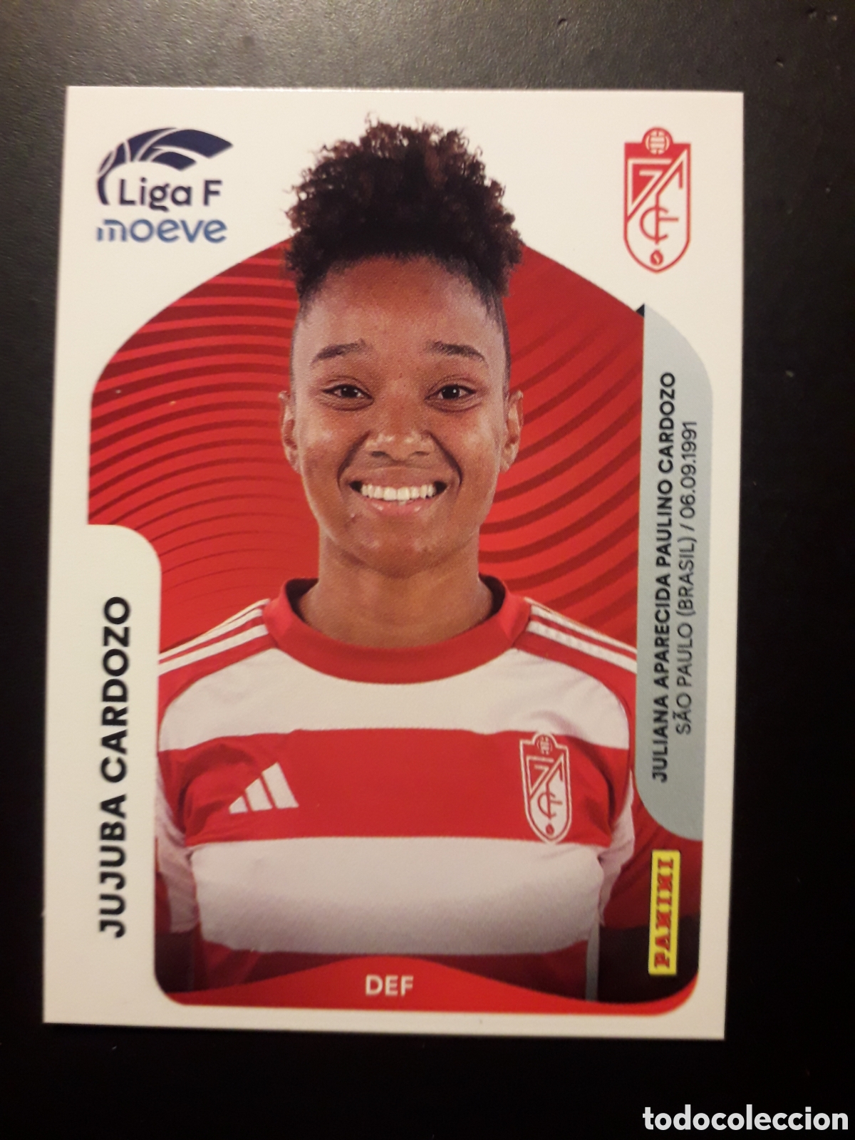 Cromos de f&uacute;tbol: JUJURA CARDOZO GRANADA N&deg; 208 LIGA F FEMENINA 2025 2026 25 26 PANINI SIN PEGAR PEDIDO M&Iacute;NIMO 3&euro;