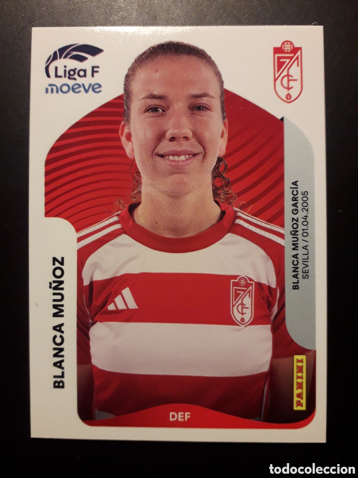 Cromos de f&uacute;tbol: BLANCA MU&Ntilde;OZ GRANADA N&deg; 206 LIGA F FEMENINA 2025 2026 25 26 PANINI SIN PEGAR PEDIDO M&Iacute;NIMO 3&euro;