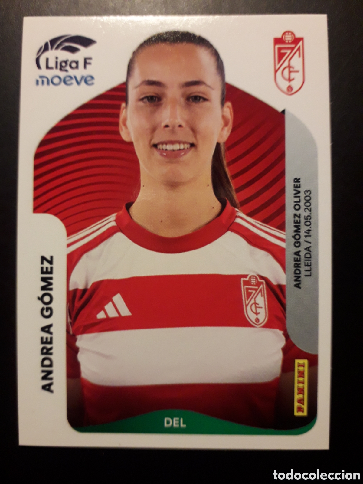 Cromos de f&uacute;tbol: ANDREA G&Oacute;MEZ GRANADA N&deg; 220 LIGA F FEMENINA 2025 2026 25 26 PANINI SIN PEGAR PEDIDO M&Iacute;NIMO 3&euro;