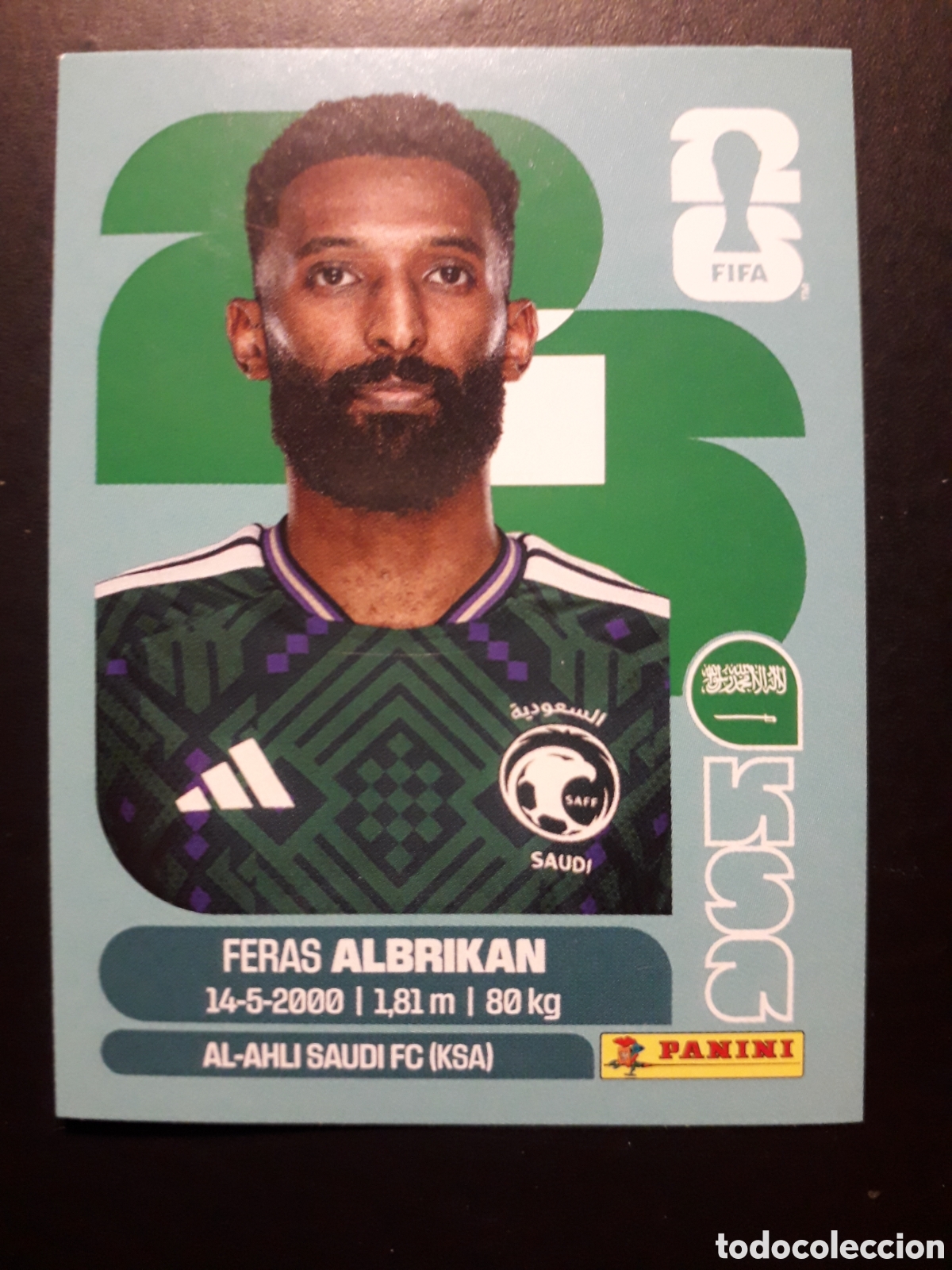 Cromos de f&uacute;tbol: ALBRIKAN ARABIA SAUD&Iacute; KSA 18 MUNDIAL F&Uacute;TBOL 2026 FIFA WORLD CUP PANINI SIN PEGAR PEDIDO M&Iacute;NIMO 3&euro;