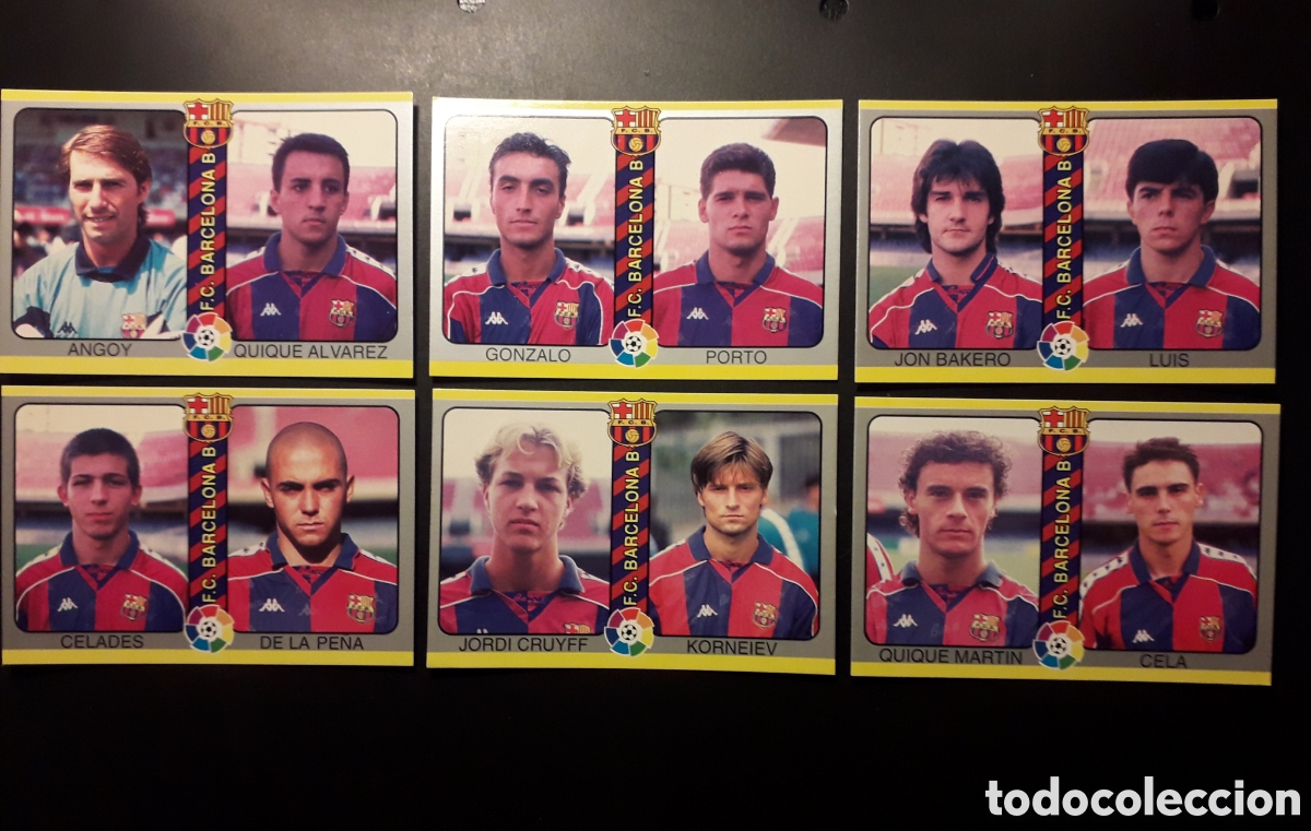 Cromos de f&uacute;tbol: 6 CROMOS BARCELONA B F&Uacute;TBOL TOTAL MUNDICROMO MC 94 95 1995 EQUIPO COMPLETO PEDIDO M&Iacute;NIMO 3&euro;
